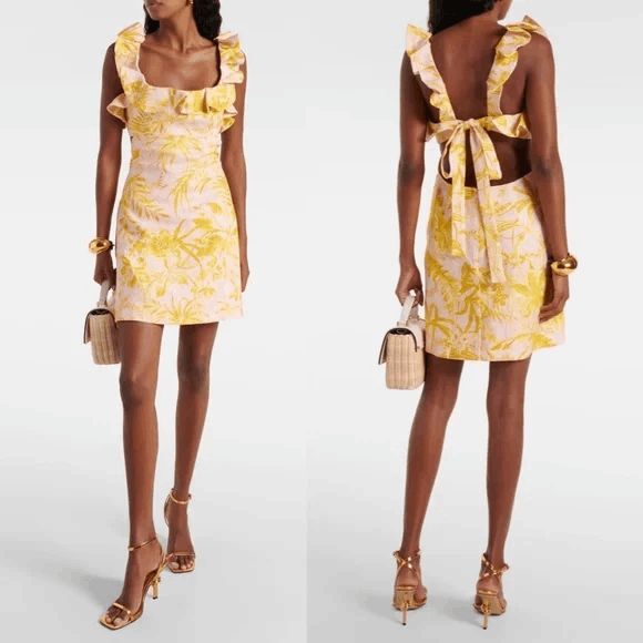 Zimmermann Golden Ruffle Minidress Size AU 0 / US 4